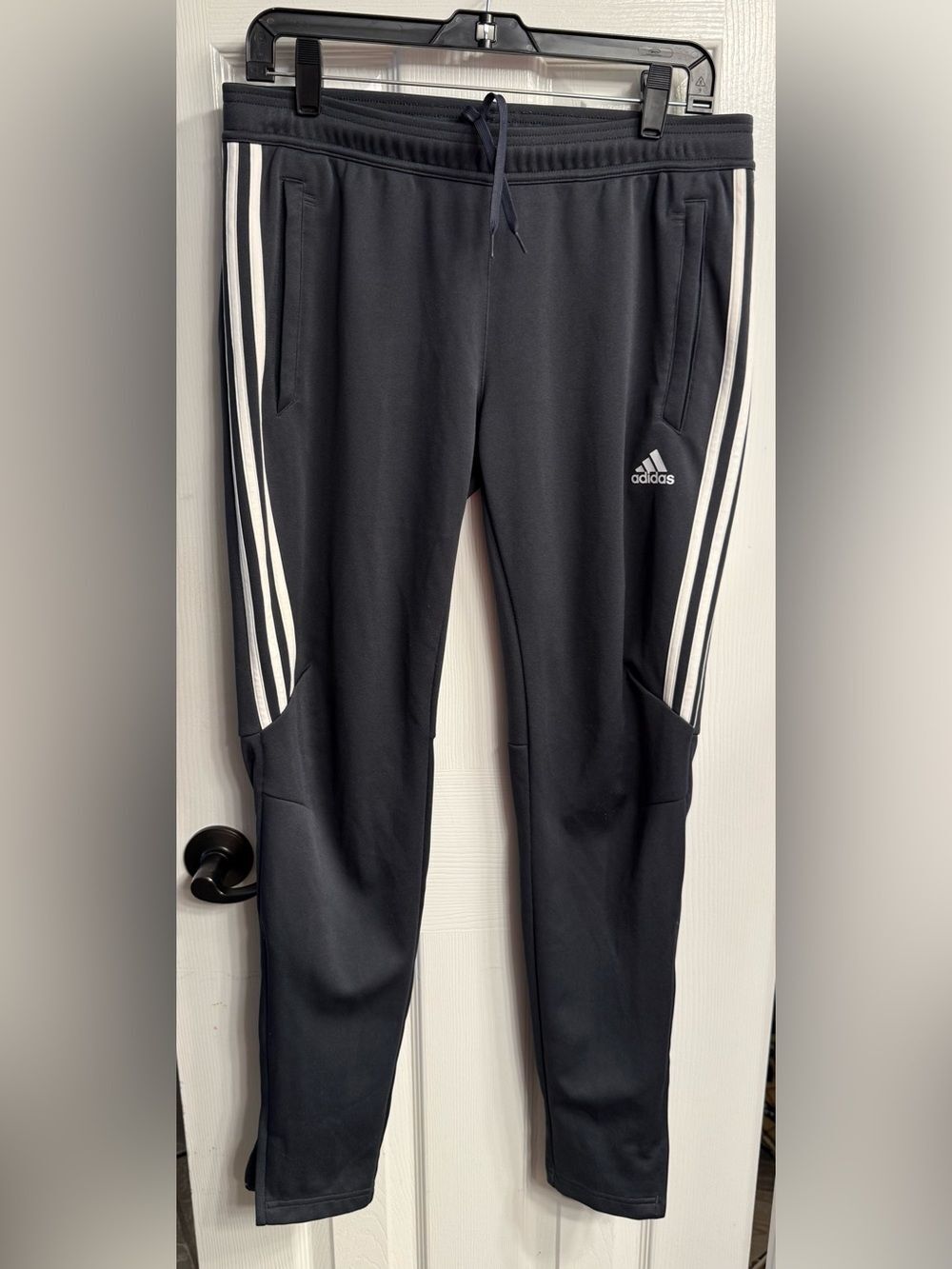 adidas Black Sweatpants with White Three-Stripes